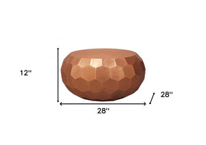 Homeroots 28" Rustic Copper Brass Hexagon Coffee Table   488784