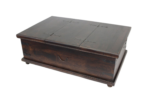 HomeRoots 40" Rustic Solid Wood Lift-Top Coffee Table with Distressed Finish & Hidden Storage Compartment 488785