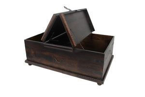 HomeRoots 40" Rustic Solid Wood Lift-Top Coffee Table with Distressed Finish & Hidden Storage Compartment 488785