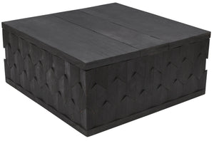 Homeroots 40" Dark Gray Solid Wood Square Distressed Coffee Table   488791