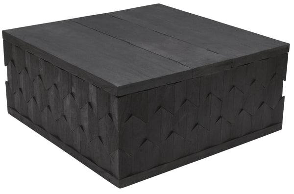 Homeroots 40" Dark Gray Solid Wood Square Distressed Coffee Table   488791