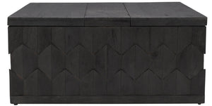 Homeroots 40" Dark Gray Solid Wood Square Distressed Coffee Table   488791