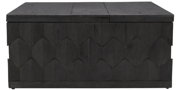 Homeroots 40" Dark Gray Solid Wood Square Distressed Coffee Table   488791