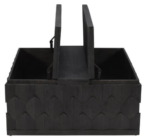 Homeroots 40" Dark Gray Solid Wood Square Distressed Coffee Table   488791