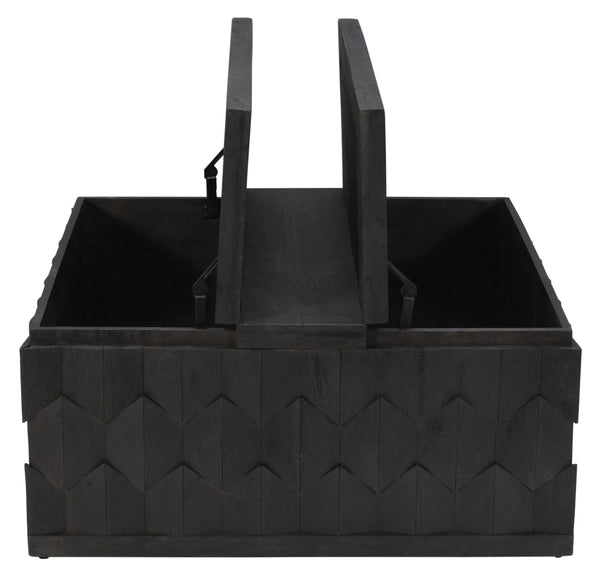 Homeroots 40" Dark Gray Solid Wood Square Distressed Coffee Table   488791