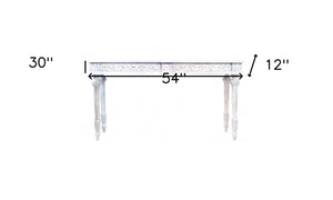Homeroots 54" White Solid Wood Distressed Console Table   488793