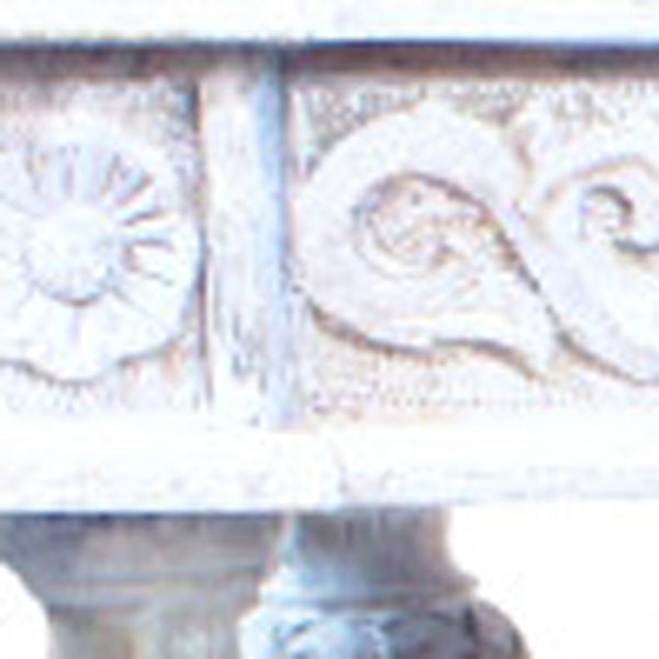 Homeroots 54" White Solid Wood Distressed Console Table   488793