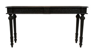 Homeroots 54" Gray Solid Wood Distressed Console Table   488794