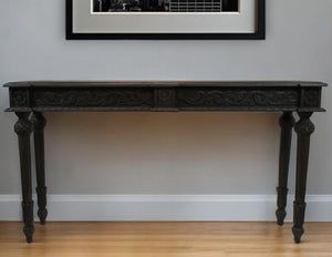 Homeroots 54" Gray Solid Wood Distressed Console Table   488794