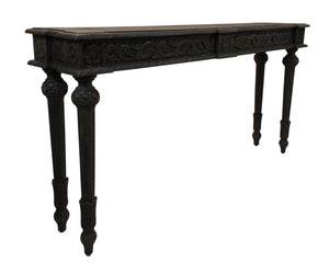 Homeroots 54" Gray Solid Wood Distressed Console Table   488794
