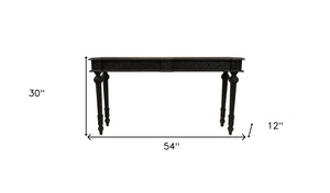 Homeroots 54" Gray Solid Wood Distressed Console Table   488794