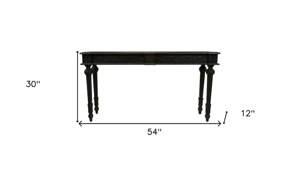 Homeroots 54" Gray Solid Wood Distressed Console Table   488794