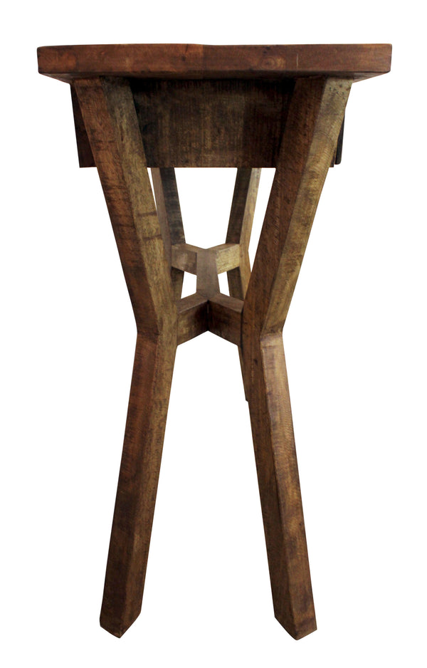 Homeroots 36" Natural Solid Wood Distressed A Frame Console Table And Drawers   488796