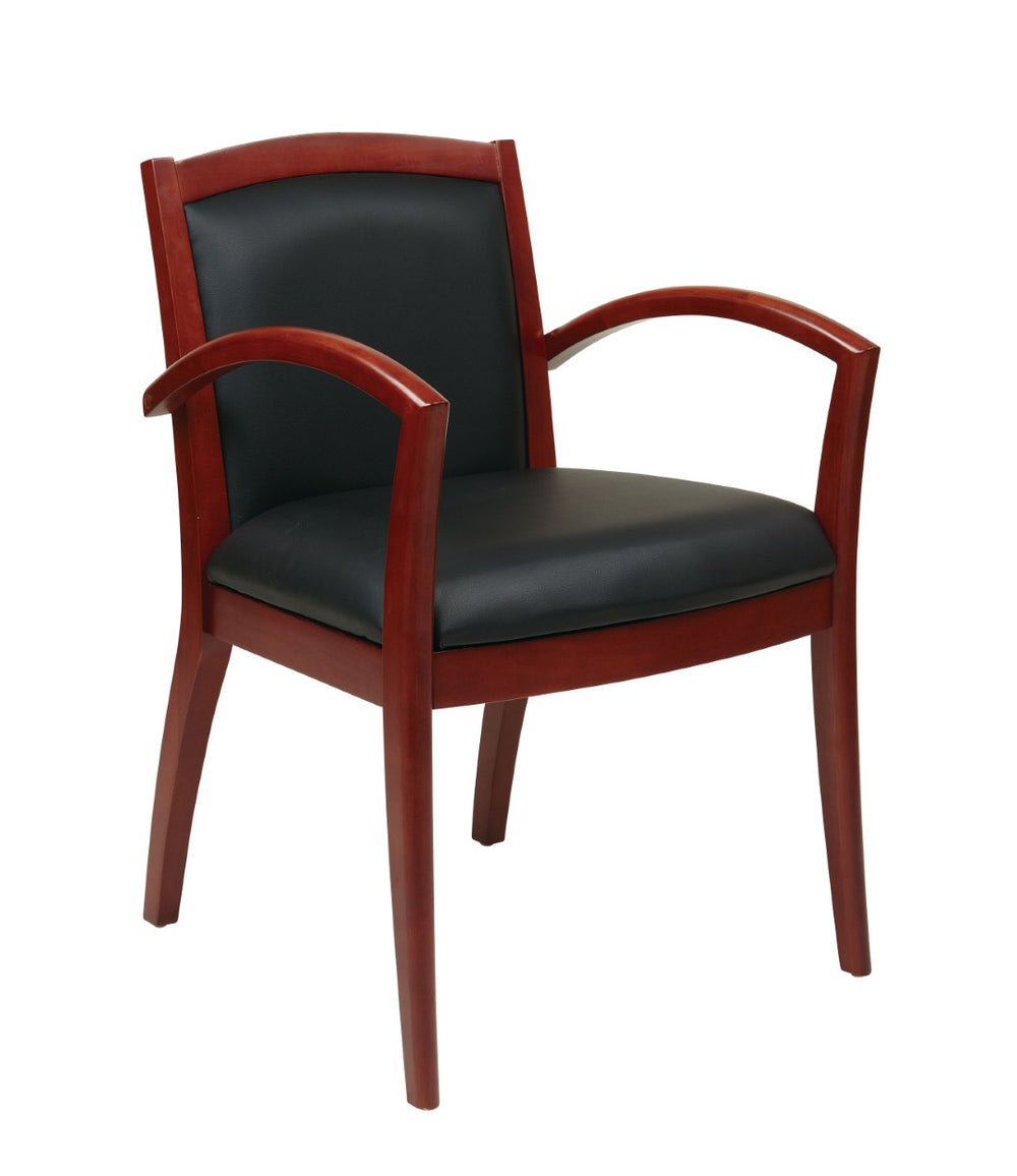 OSP Home Furnishings Napa Bonded Leather Guest Chair with Hardwood Veneer Frame for Reception Seating NAP97CHY-EC3