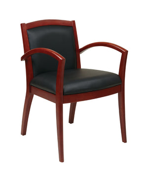 OSP Home Furnishings Napa Bonded Leather Guest Chair with Hardwood Veneer Frame for Reception Seating NAP97CHY-EC3