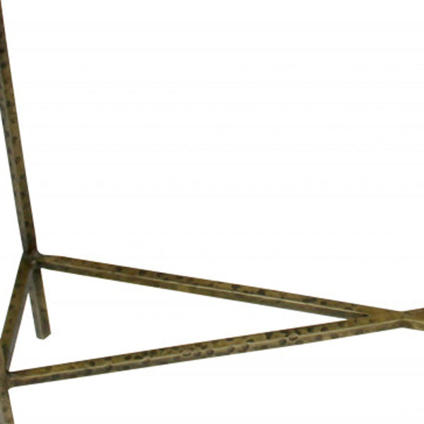 Homeroots 32" Black And Gold Stone Frame Console Table   488802