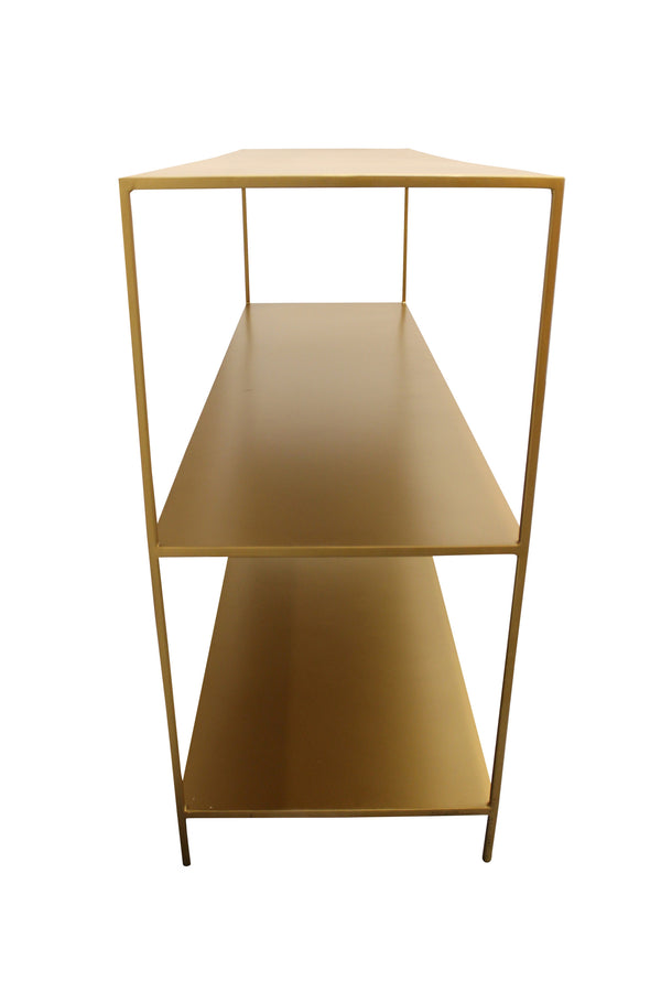 Homeroots 60" Brass Iron Console Table With Shelves   488803