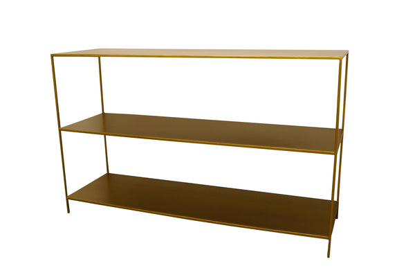 Homeroots 60" Brass Iron Console Table With Shelves   488803