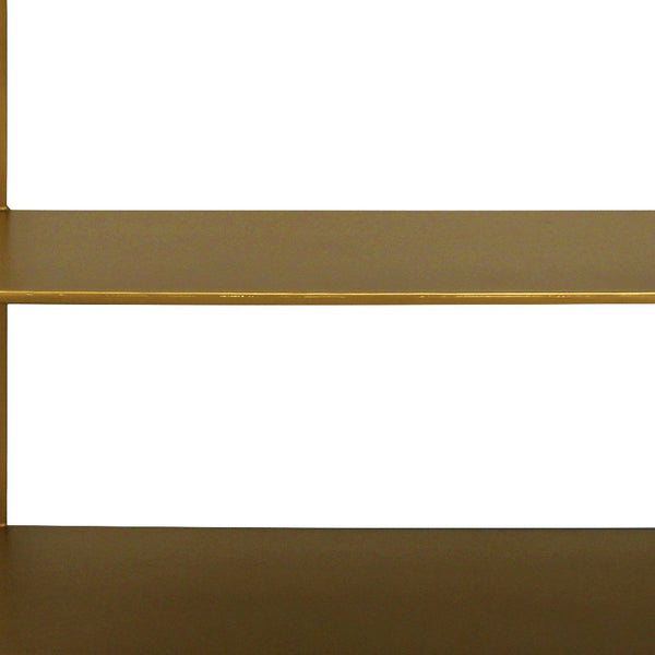 Homeroots 60" Brass Iron Console Table With Shelves   488803