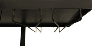 Homeroots 58" White And Black Glass Floor Shelf Console Table With Shelves   488804