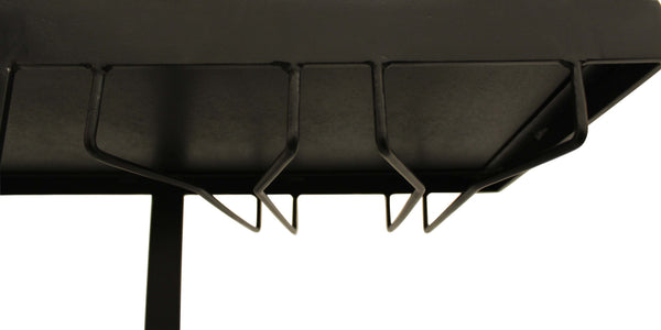 Homeroots 58" White And Black Glass Floor Shelf Console Table With Shelves   488804