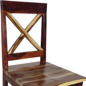 Homeroots 30" Brown Solid Wood Bar Height Bar Chair   488809