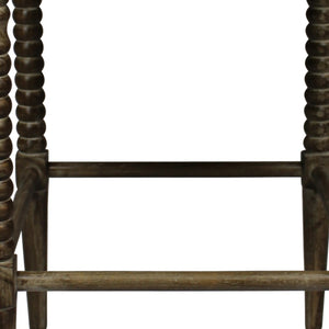 Homeroots 30" Off White And Brown Solid Wood Bar Height Bar Chair   488811