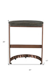 Homeroots 26" Gray And Copper Solid Wood And Iron Backless Counter Height Bar Chair   488814