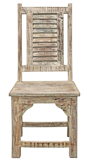 HomeRoots Set of Two Coastal Light Brown Slat Back Dining Chairs - Vintage Style, Ergonomic Comfort & Versatile Use 488816