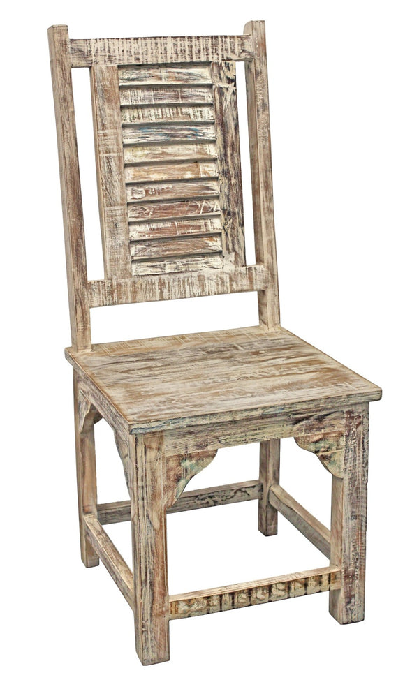 HomeRoots Set of Two Coastal Light Brown Slat Back Dining Chairs - Vintage Style, Ergonomic Comfort & Versatile Use 488816