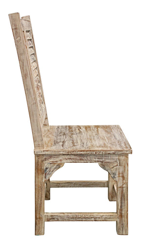 HomeRoots Set of Two Coastal Light Brown Slat Back Dining Chairs - Vintage Style, Ergonomic Comfort & Versatile Use 488816