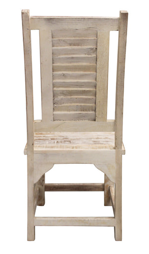 HomeRoots Set of Two Coastal Light Brown Slat Back Dining Chairs - Vintage Style, Ergonomic Comfort & Versatile Use 488816