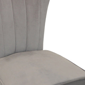 Homeroots Set Of Two Gray And Brown Upholstered Velvet Dining Parsons Chairs  Wood 488817