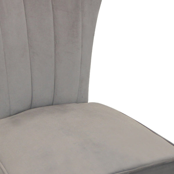 Homeroots Set Of Two Gray And Brown Upholstered Velvet Dining Parsons Chairs  Wood 488817