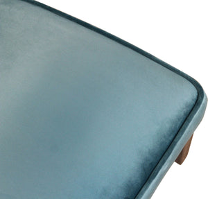 Homeroots Set Of Two Teal Blue And Brown Upholstered Velvet Dining Parsons Chairs  Wood 488819