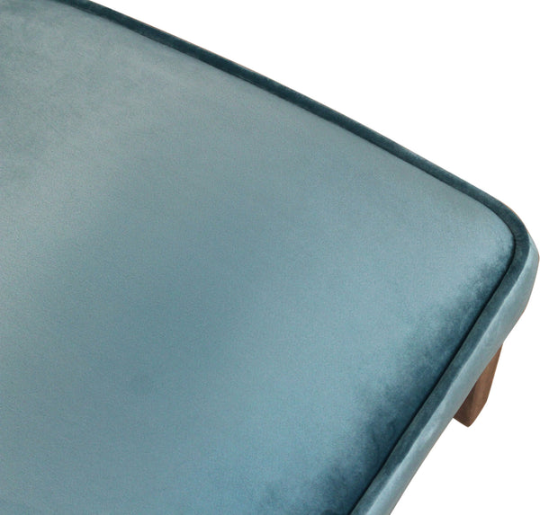 Homeroots Set Of Two Teal Blue And Brown Upholstered Velvet Dining Parsons Chairs  Wood 488819