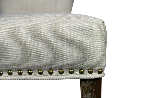 Homeroots Set Of Two Ivory And Brown Upholstered Fabric Dining Parsons Chairs  Wood 488820