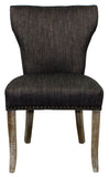 Homeroots Set Of Two Dark Gray And Brown Upholstered Fabric Dining Parsons Chairs  Wood 488821