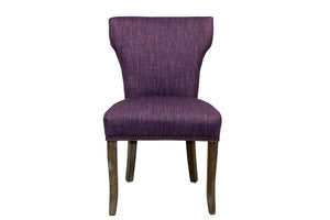 Homeroots Set Of Two Purple And Brown Upholstered Fabric Dining Parsons Chairs  Wood 488822
