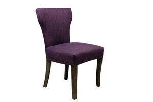Homeroots Set Of Two Purple And Brown Upholstered Fabric Dining Parsons Chairs  Wood 488822