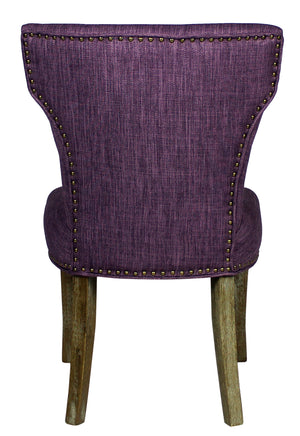 Homeroots Set Of Two Purple And Brown Upholstered Fabric Dining Parsons Chairs  Wood 488822