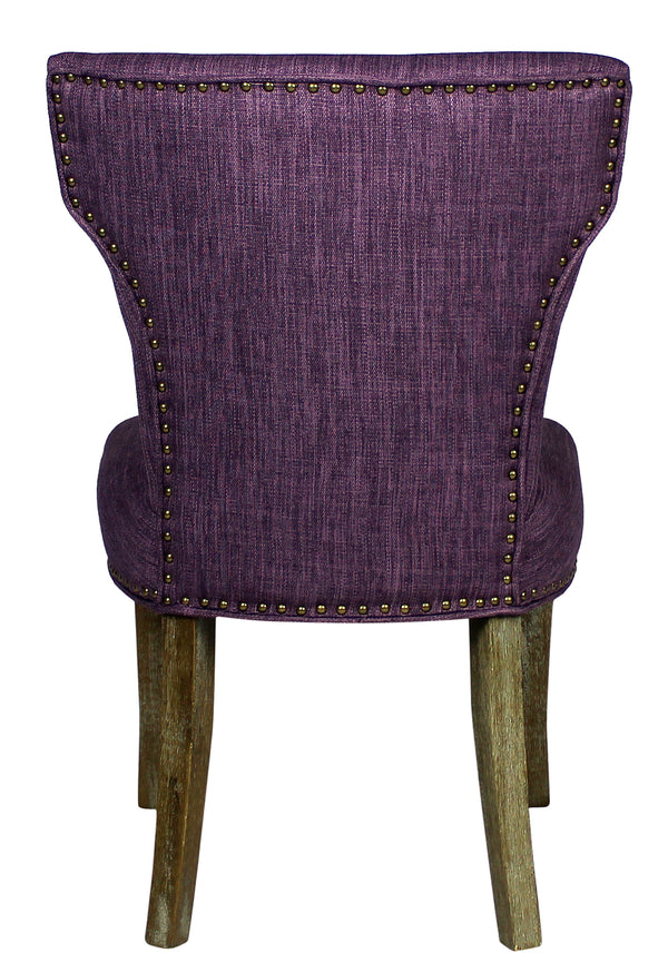 Homeroots Set Of Two Purple And Brown Upholstered Fabric Dining Parsons Chairs  Wood 488822