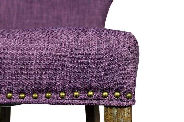 Homeroots Set Of Two Purple And Brown Upholstered Fabric Dining Parsons Chairs  Wood 488822