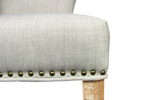 HomeRoots Set of Two Elegant Ivory Upholstered Parsons Chairs with Natural Wood Legs for Stylish Dining Decor 488823