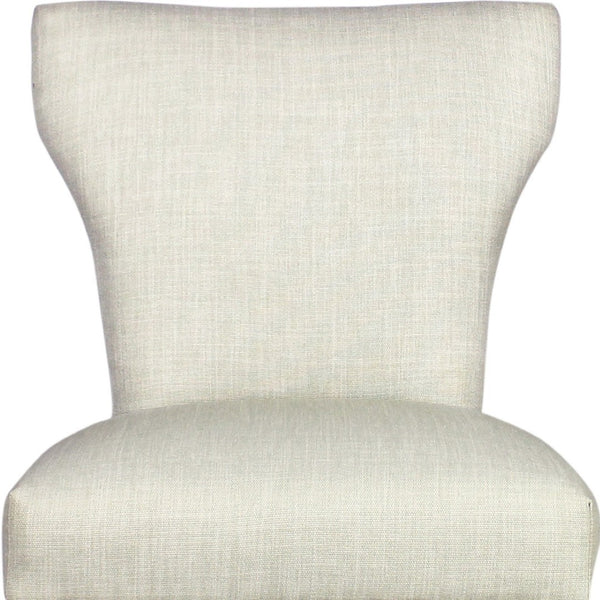 HomeRoots Set of Two Elegant Ivory Upholstered Parsons Chairs with Natural Wood Legs for Stylish Dining Decor 488823