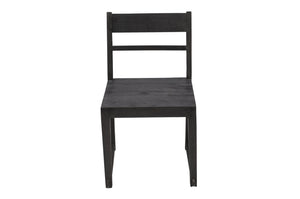 Homeroots Set Of Two Dark Gray Wood Ladder Back Dining Side Chairs  Wood 488827