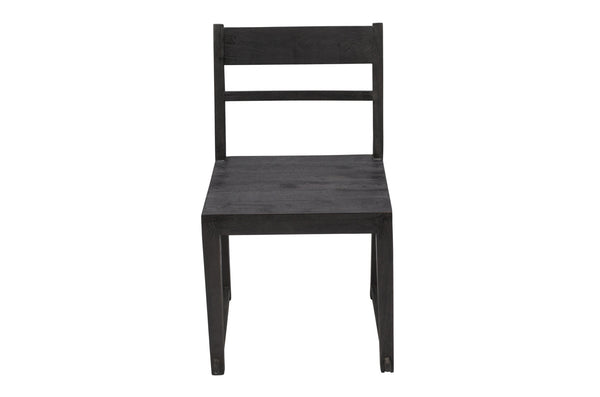 Homeroots Set Of Two Dark Gray Wood Ladder Back Dining Side Chairs  Wood 488827
