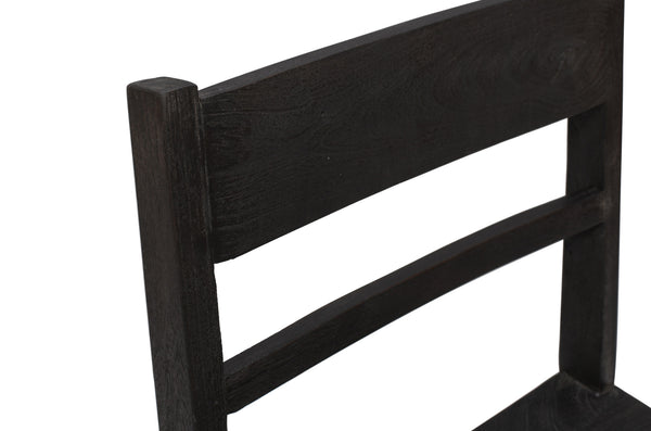 Homeroots Set Of Two Dark Gray Wood Ladder Back Dining Side Chairs  Wood 488827