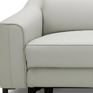 Homeroots 74" Gray Leather Reclining Sofa With Black Legs   488832