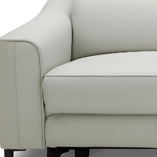 Homeroots 74" Gray Leather Reclining Sofa With Black Legs   488832